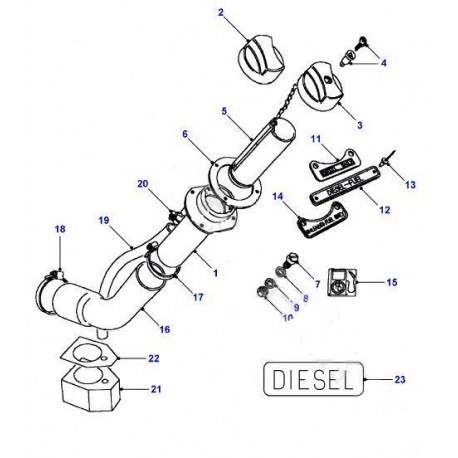 Durite - tube de remplissage de carburant pour Defender 130 Hcpu Land Rover Genuine - 1