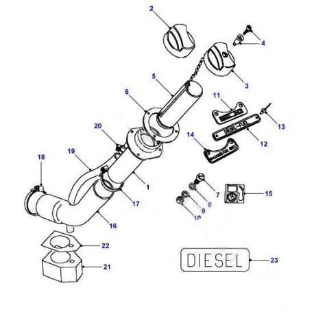 Fuel filler hose for Defender 130 Highcap Land Rover Genuine - 1
