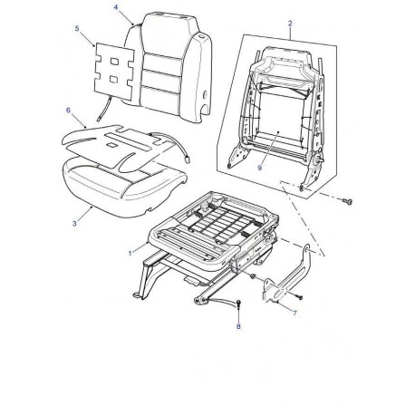 DISCOVERY 2 pad seat base front - GENUINE Land Rover Genuine - 1