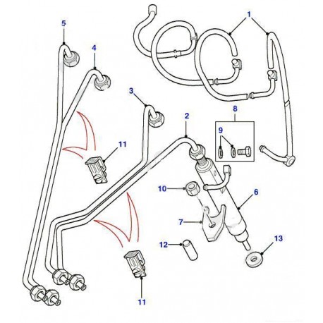 DEFENDER 200 TDI fuel injection pipe n°1 Britpart - 1