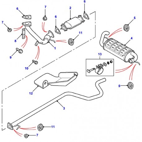 FREELANDER 1 2.0 TD TCIE intermediate exhaust pipe - GENUINE Land Rover Genuine - 1