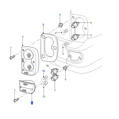 BULB HOLDER DOUBLE POLELAMP REAR FOR FREELANDER 1