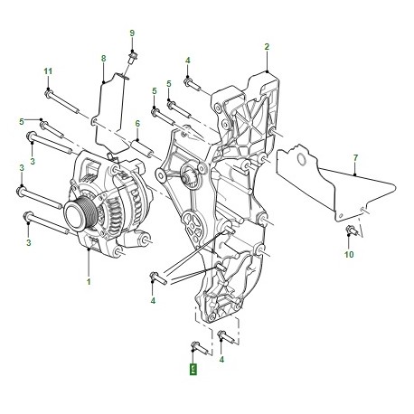 DEFENDER 2.2 TD4 alternator heatshield - GENUINE