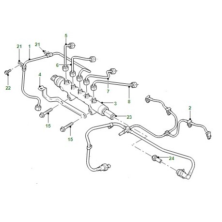 DEFENDER 2.4 TD4 PUMA leak off pipe assembly for fuel - GENUINE