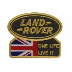Ecusson LAND ROVER et drapeau anglais - Vert et or