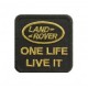 Ecusson à broder carré LAND ROVER one life - vert et or