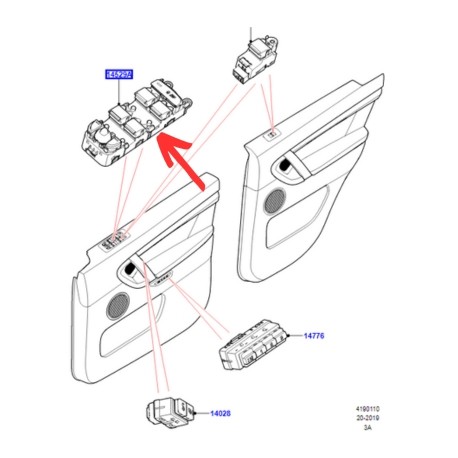 interrupteur leve vitre - discovery sport - genuine