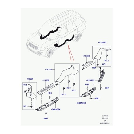 PANEL - C PILLAR - INNER RANGE L405 - GENUINE