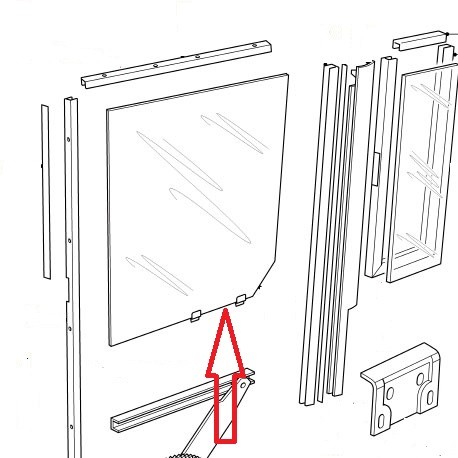 Glass rear side door Defender 110/130 from 1994